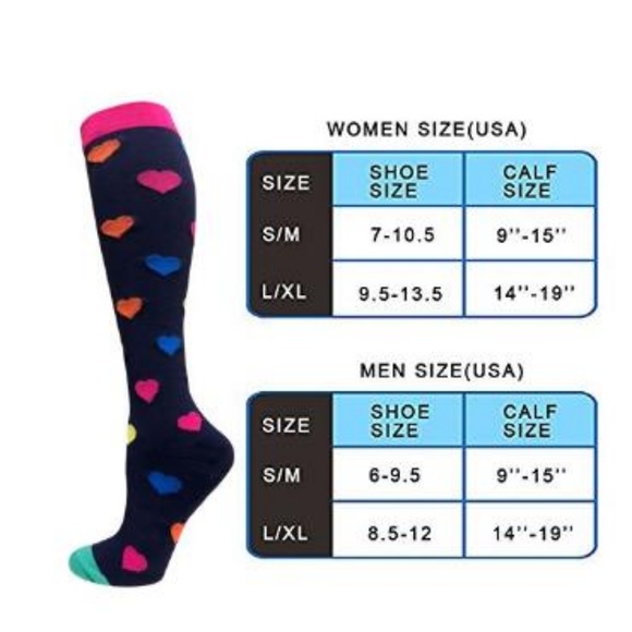 5 Pairs Knee High Graduated Compression Socks - Picture 2 of 7